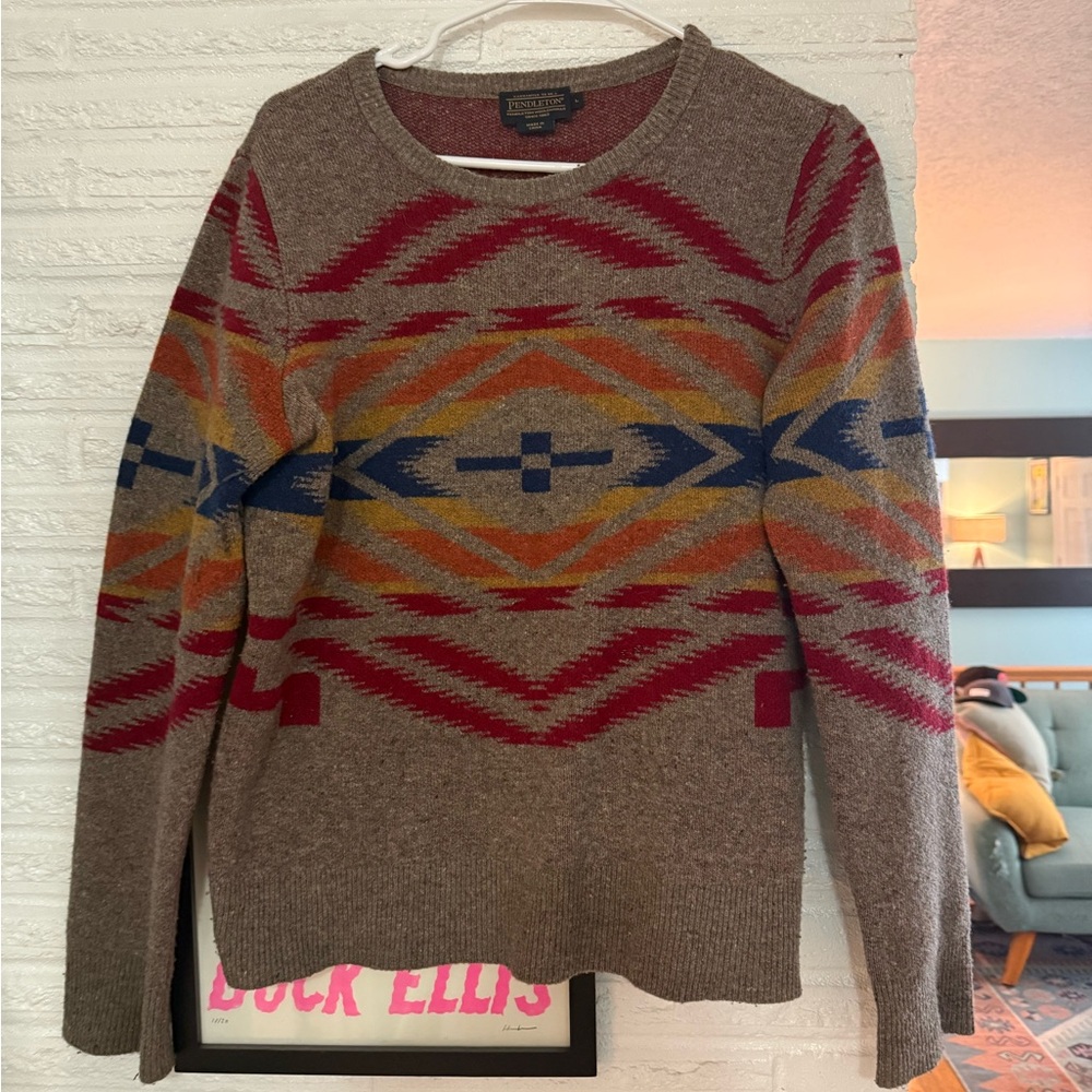Pendleton Red and Brown Woolen Sweater
